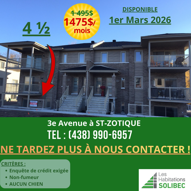 4 1/2 Disponible 1er MARS 2026