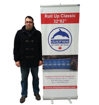 34" Retractable Roll Up Banner Stand   Custom Printed Graphics