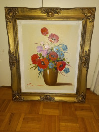 Floral Oil Painting on Canvas