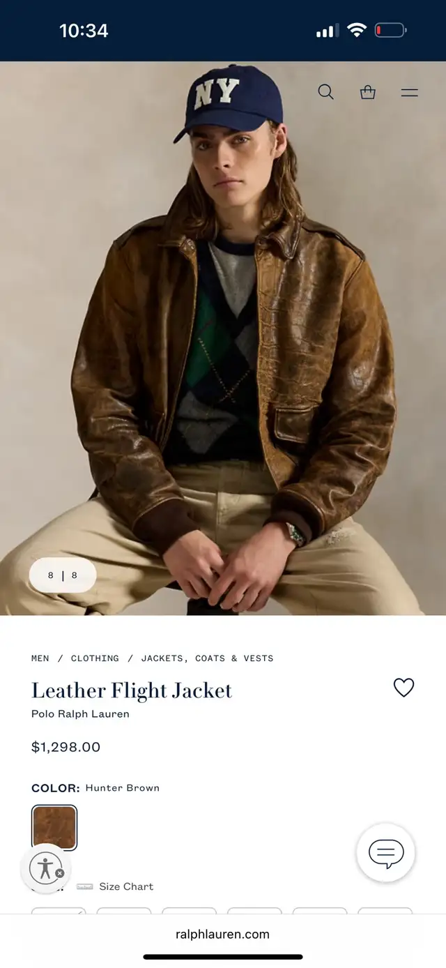 authentic Polo Ralph Lauren bomber flight leather jacket  retail in Men's in City of Montréal - Image 4