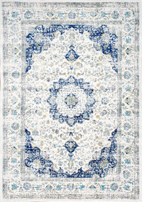 New nuLOOM Bodrum 7 x 9 Blue Indoor Distressed/Overdyed Area Rug