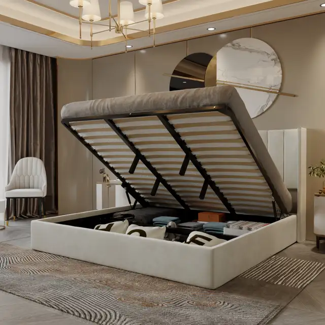 storage solid wood slats bed frame on heavy discount in Beds & Mattresses in City of Toronto - Image 8