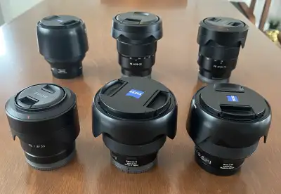 Sony E Mount Lens Set: Sony FE & Zeiss (85,55,24-70,25,18mm), View more