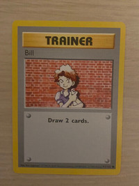 Pokemon SHADOWLESS Trainer Bill card - base set
