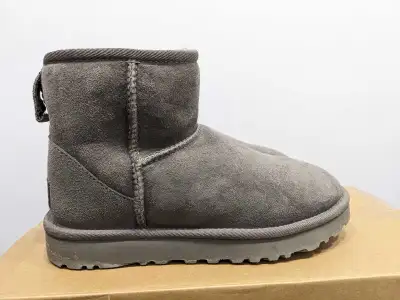 Selling a pair of UGG Mini II Boots in Grey, Size 5. Worn once and in excellent condition. https://w...