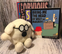 4 DILBERT Softcover Books with Super Adorable DOGBERT Plush 