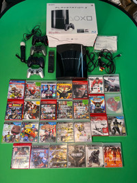PlayStation 3 bundle with 5 controllers 27 games original box