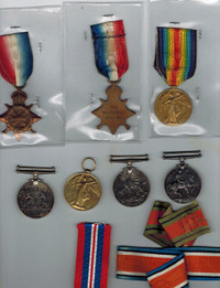 Lot of 7 WWI & WWII Medals