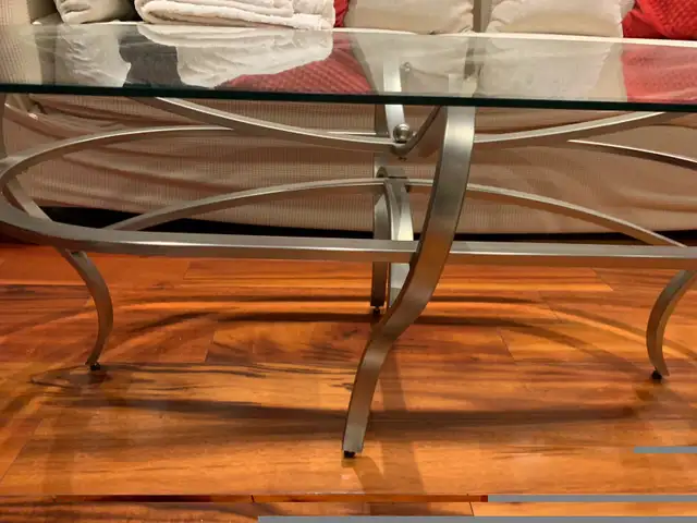 Glass Coffee Table and Side Table, Metal Frame in Coffee Tables in City of Toronto - Image 4