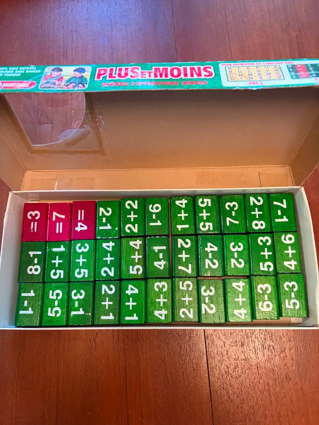 Vintage Wood'n Fun Plus Minus Creative Learning Set Wooden Block in Toys & Games in City of Toronto - Image 4