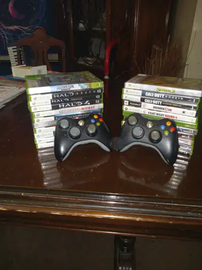 xbox 360 controllers and games, View more