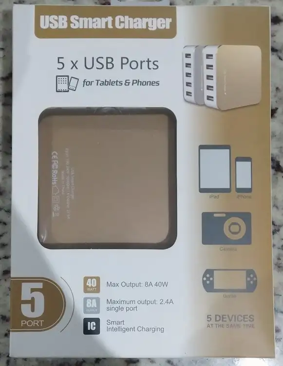 BNIB: 40W USB Smart Charger for Tablets and Phones with Tray64650798627843120