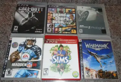 Several PS3 video games for sale - generally, the discs are in excellent condition - all of the game...