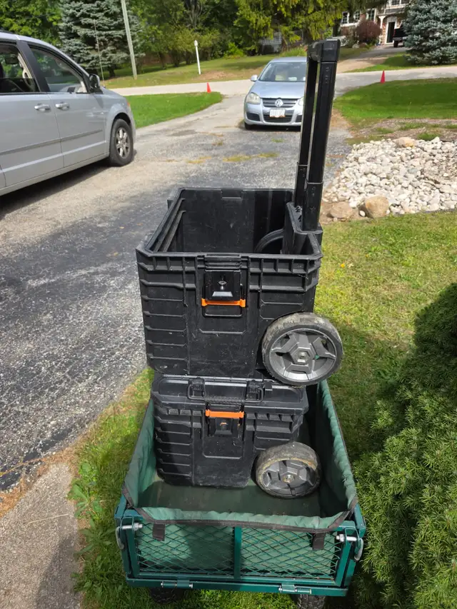 2 RIDGID 22" Gear Cart Pro Wheeled Tool Storage Totes W 2 Boxes in Tool Storage & Benches in Windsor Region - Image 5