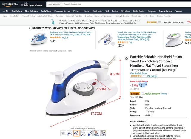 Portable Foldable Handheld Steam Travel Iron in Irons & Garment Steamers in Markham / York Region - Image 5