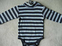 BRAND NEW (WITH TAGS) -  Long Sleeve Onesie - Striped (12 MOS)