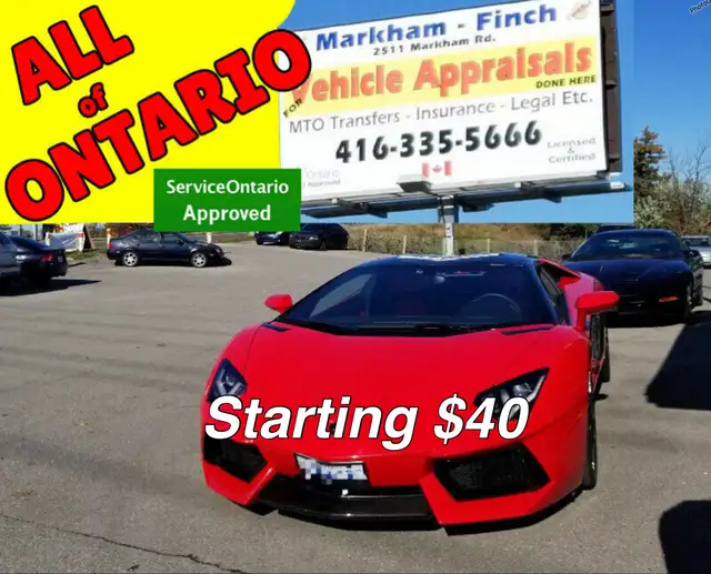 CERTIFIED CAR APPRAISALS & ON-LINE (416) 335-5666 MTO APPROVED in Other in City of Toronto - Image 2