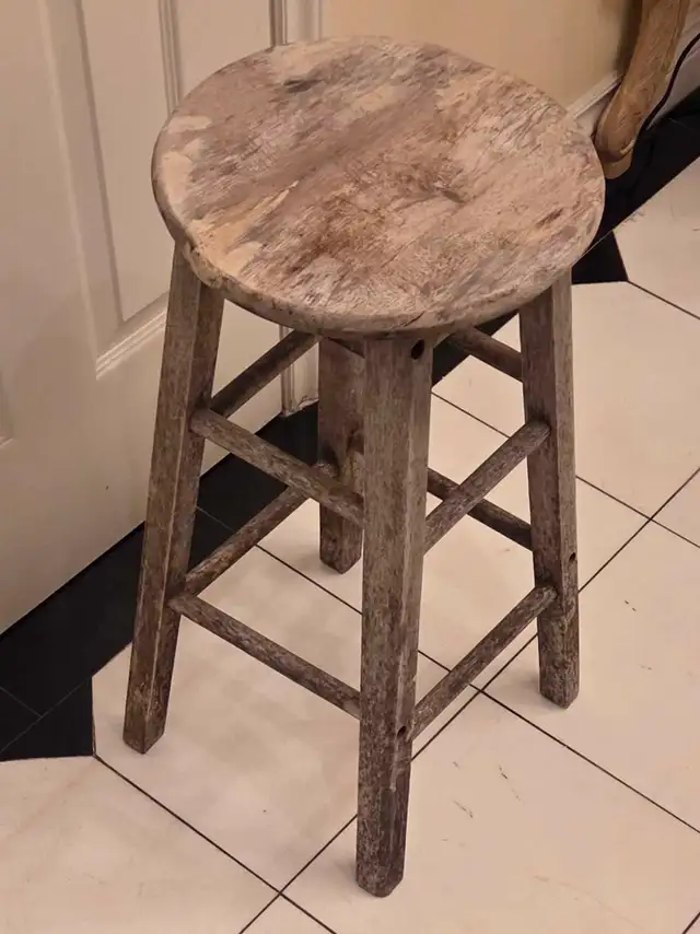 Mid-Century Modern French wooden stool from the 1940s in Home Décor & Accents in City of Toronto - Image 10