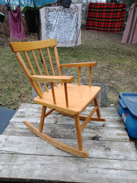 Small Wooden Rocking Chair, Great As Decor Or Actual Use