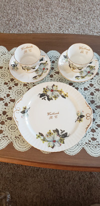 Tea cups and snack plate