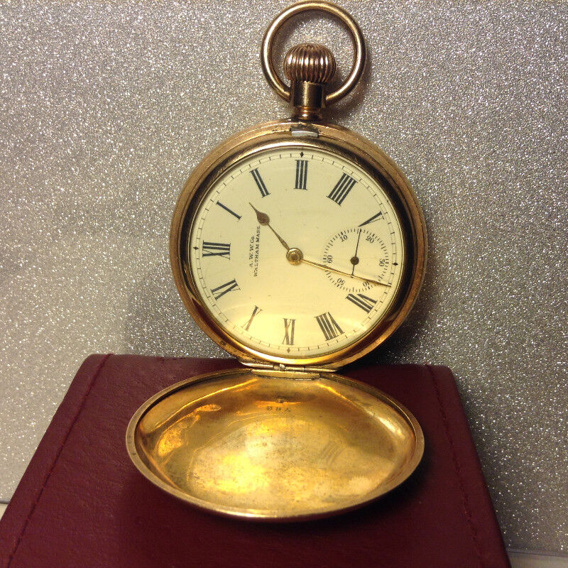A.W.W co Waltham Mass Swiss Pocket Hunter Watch Arts & Collectibles