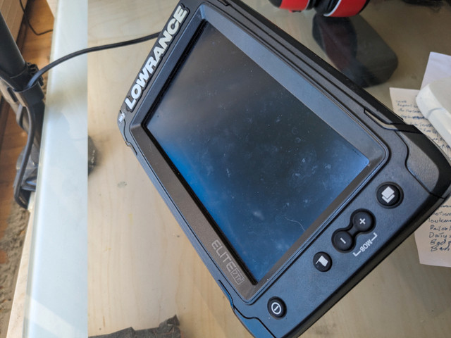 Used Lowrance Elite Ti2  Fish Finder with mount, no transducer in Fishing, Camping & Outdoors in Victoria - Image 3