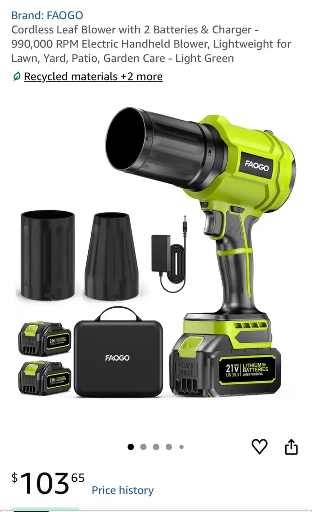 Brand new! FAOGO Cordless Leaf Blower