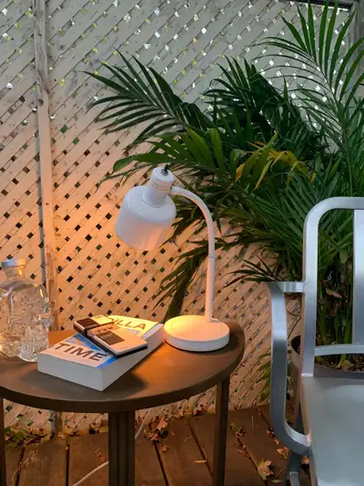 1950s/60s Metal Table Lamp White MCM Vintage, View more