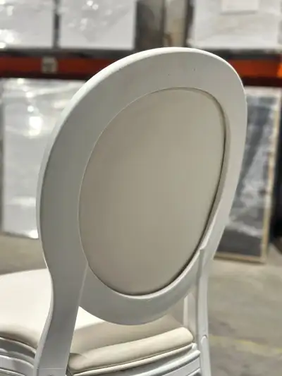 White Louis Oval Back Padded Chair, View more