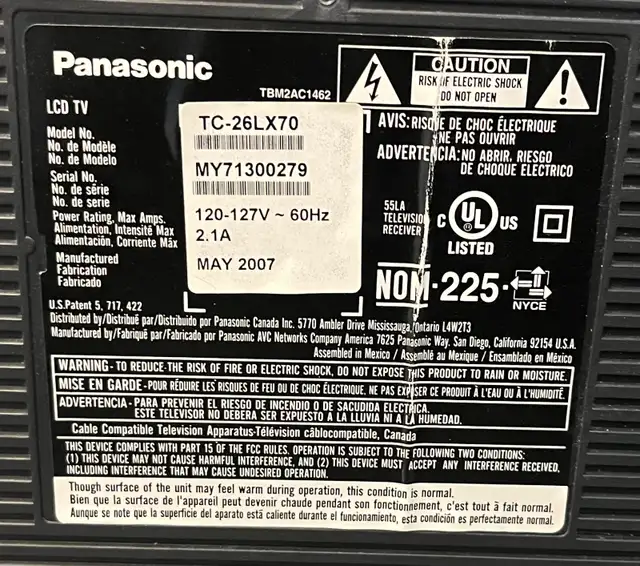 Used 26"/32" Diagonal Panasonic LCD TV for sale in TVs in Markham / York Region - Image 5