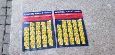 $100 each VINTAGE COUNTER DISPLAY FOR RONSON FLINTS This item consists of a circa 1960s-70's Ronson,...