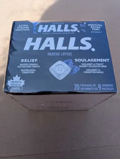 Halls Extra Strong Menthol 20 Packs New Sealed , View more