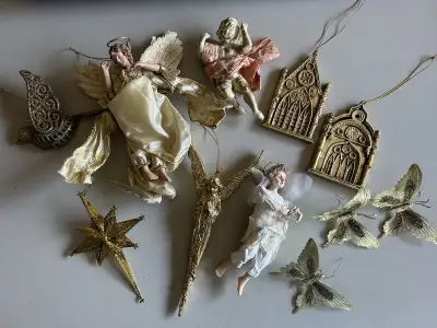 Christmas Ornament Bundle Good Condition Some hang, some sit in tree, some attach on branches Sold t...