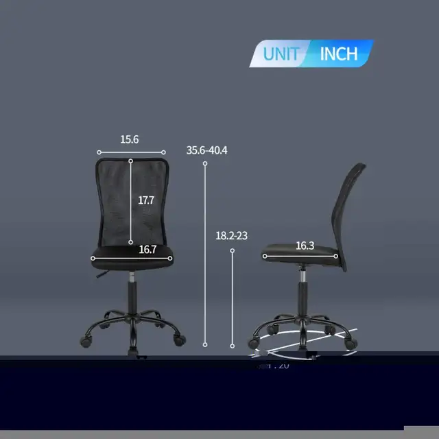OffiClever Ergonomic Office Back Rolling Swivel Chair, Black in Chairs & Recliners in Markham / York Region - Image 4