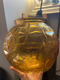 Retro amber/orange glass bowl