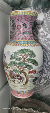 antique Chinese equestrian porcelain vase