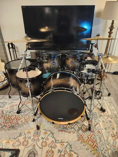6 pc. Mapex Armory drums, hardware, Sabian HH cymbals., View more