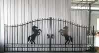 "Horse" 14FT Drive Way Iron Gate