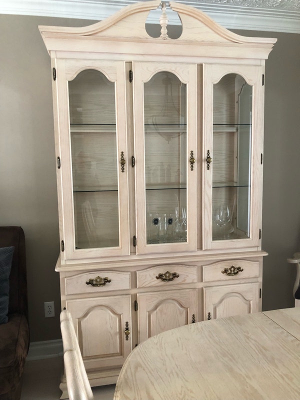 Solid Oak White Washed Display Hutches & Display