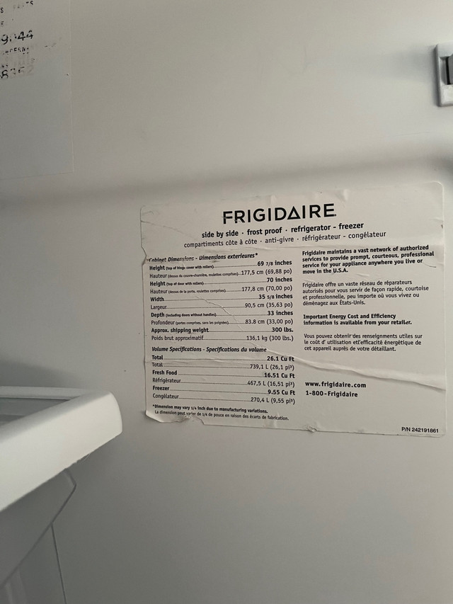 Black Frigidaire gallery French door fridge in Refrigerators in Grande Prairie - Image 4