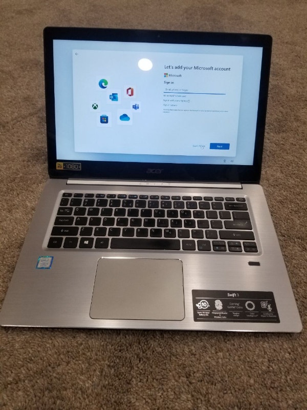 15" Acer Swift Laptop 8th gen i5, 8GB, 256GB SSD, Windows 11 Laptops London Kijiji