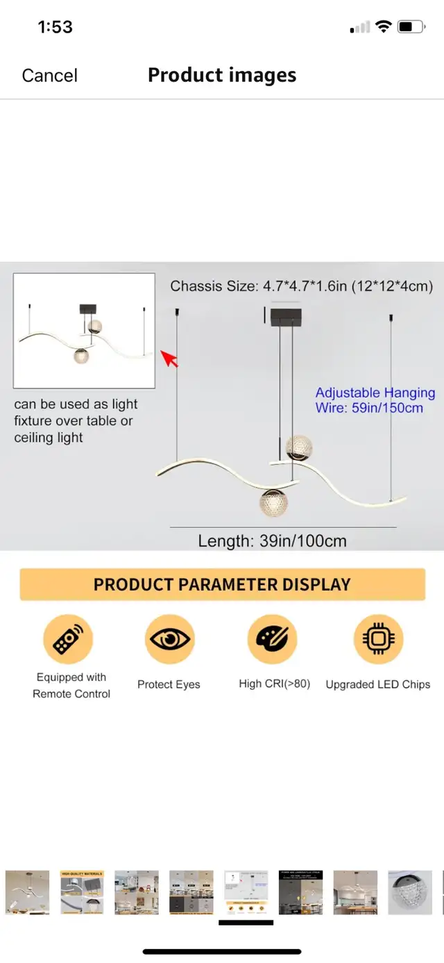 led modern chandelier in Indoor Lighting & Fans in Woodstock - Image 6