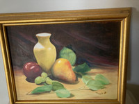 Original  still life oil painting with frame