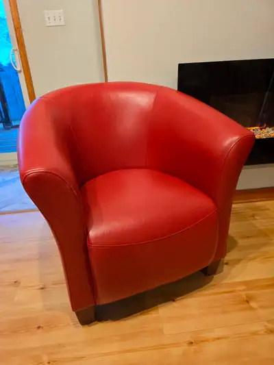 Red tub chair, View more