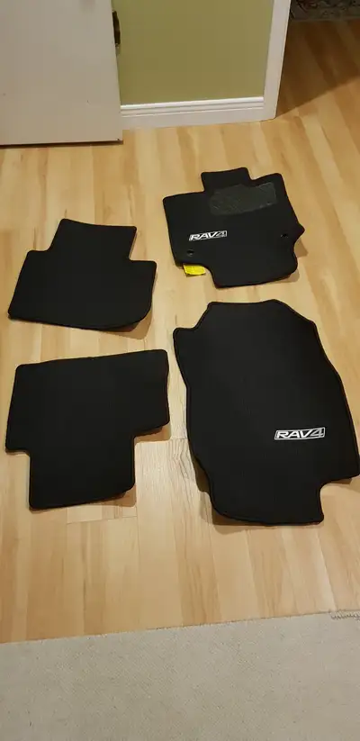 These are the original floor mats that came with a 2019 Toyota RAV4 Hybrid. They are barely used. We...