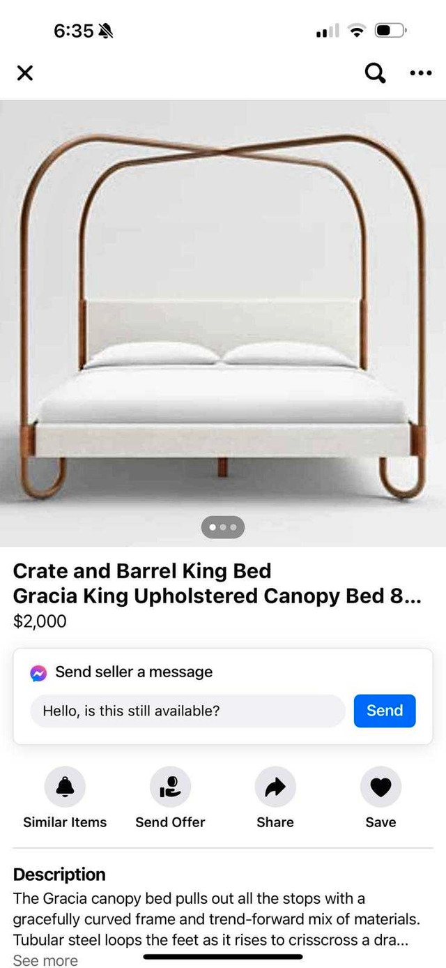Crate and Barrel King Bed in Beds & Mattresses in Mississauga / Peel Region