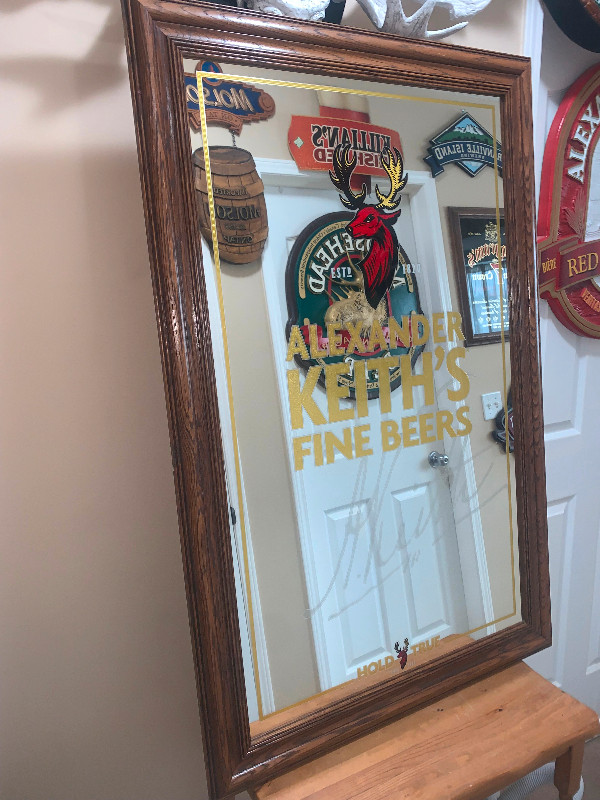 Giant Vintage Alexander Keith beer bar mirror Mint Condition in Arts & Collectibles in Calgary - Image 2