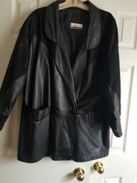 Leather coat - like new. Size 18-20.