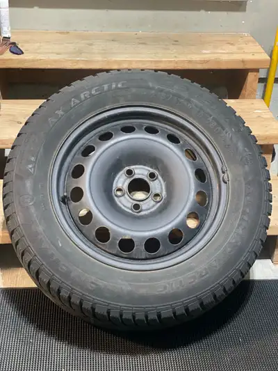 Up for sale is General Altimax Arctic winter tire mounted on a steel rim, came off from Subaru Fores...