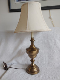 Brass table lamp w/ fabric shade